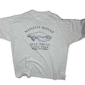 Vintage 80s Manatee Refuge Shirt XL USA Fruit of the Loom Single Stitch Florida
